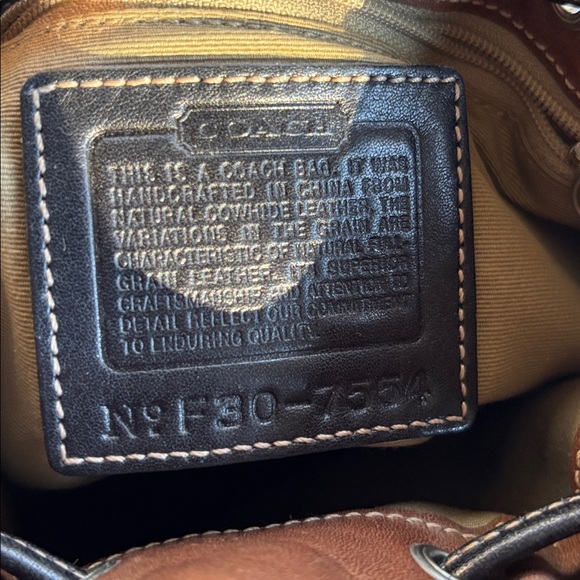 Vintage Coach Dark Brown Leather Bucket Purse - Picture 6 of 6